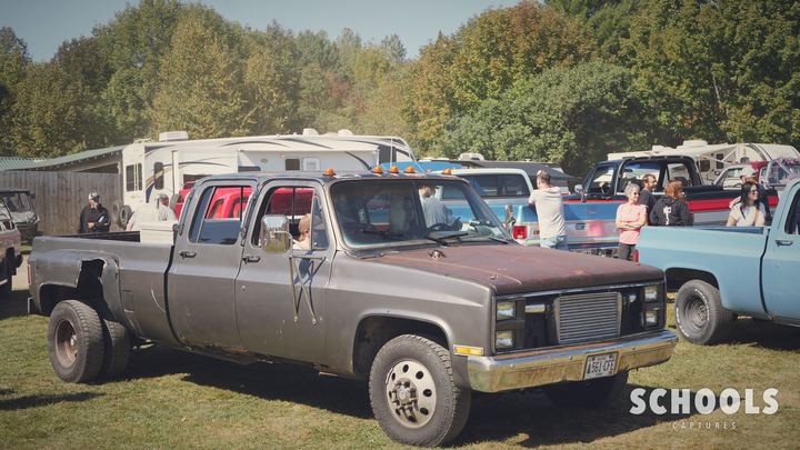 Gray/black crew cab dually